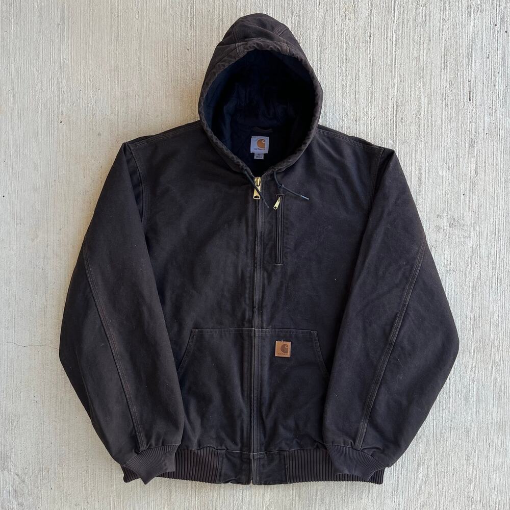 Carhartt brown hooded work wear jacket